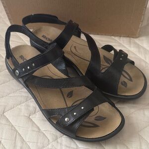 Romika Ibiza 70 Black Adjustable Sandals Size 10-10.5
